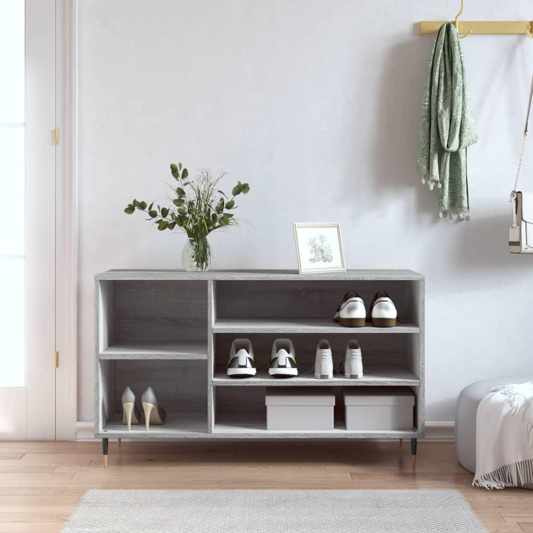 VIDAXL Armoire a chaussures Sonoma gris 102x36x60 cm Bois d'ingenierie