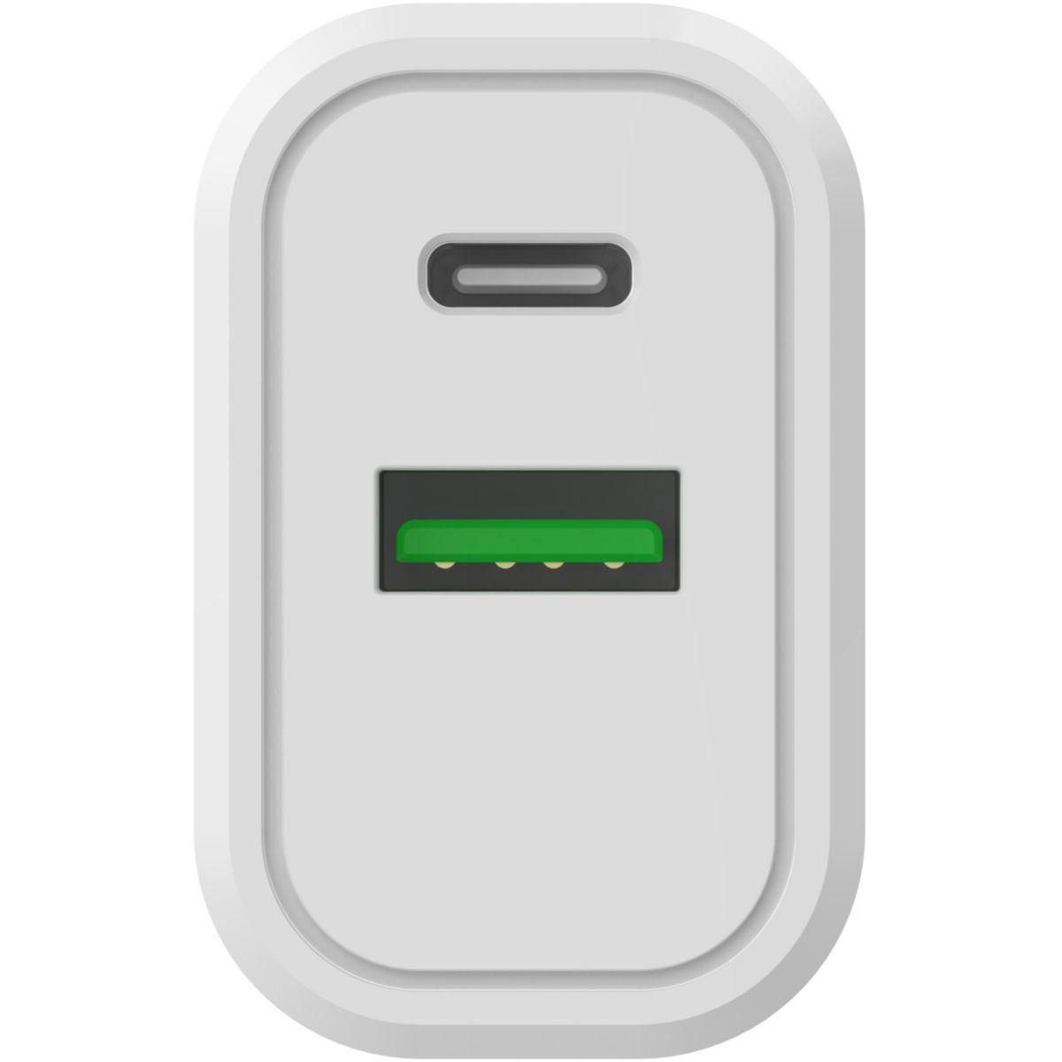 X-moove Chargeur secteur 30W USB-C et USB-A PowerDelivery