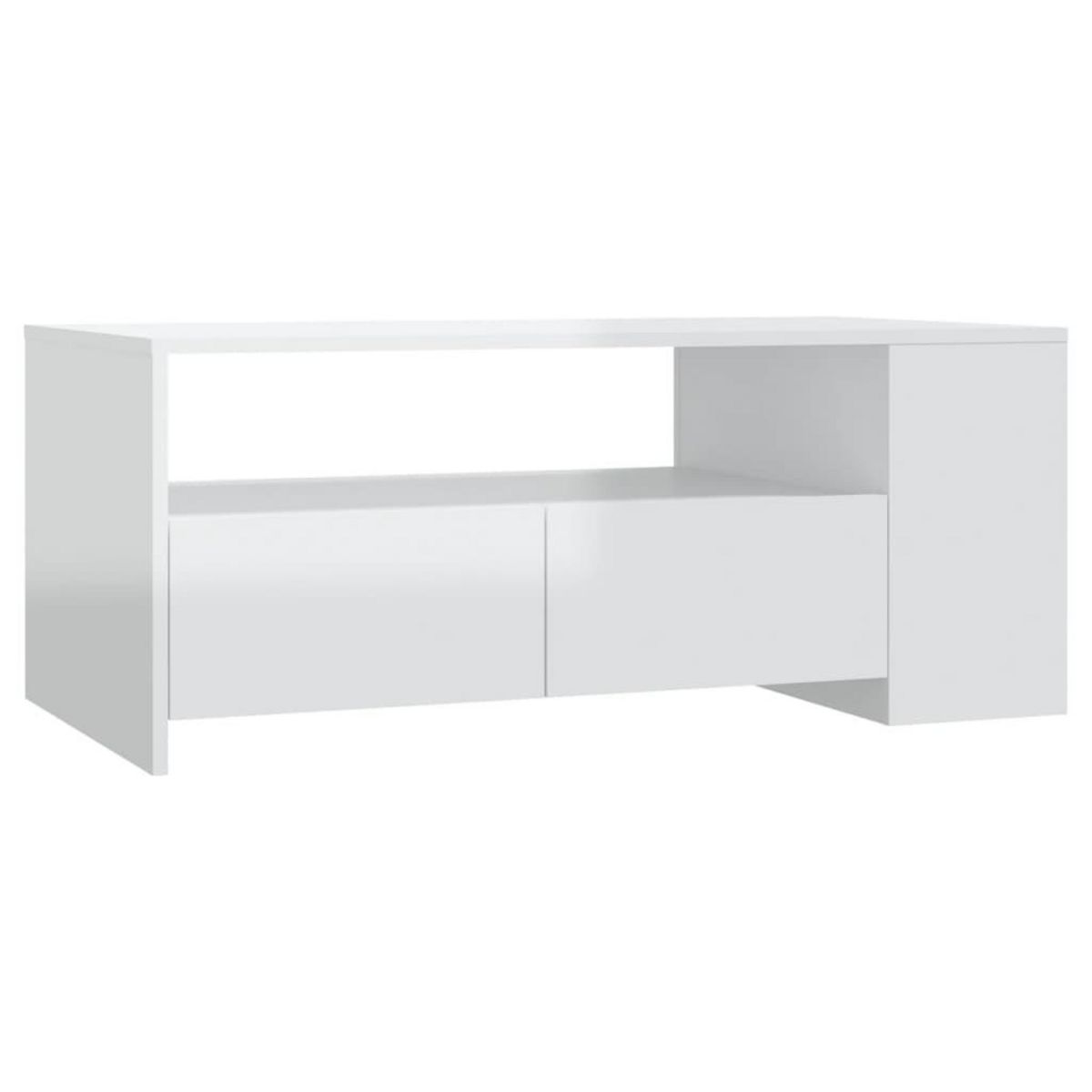 VIDAXL Table basse blanc brillant 102x55x42 cm bois d'ingenierie
