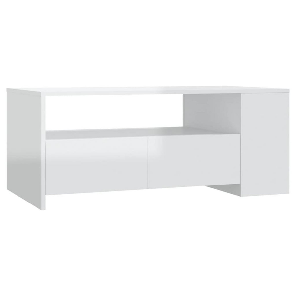 VIDAXL Table basse blanc brillant 102x55x42 cm bois d'ingenierie