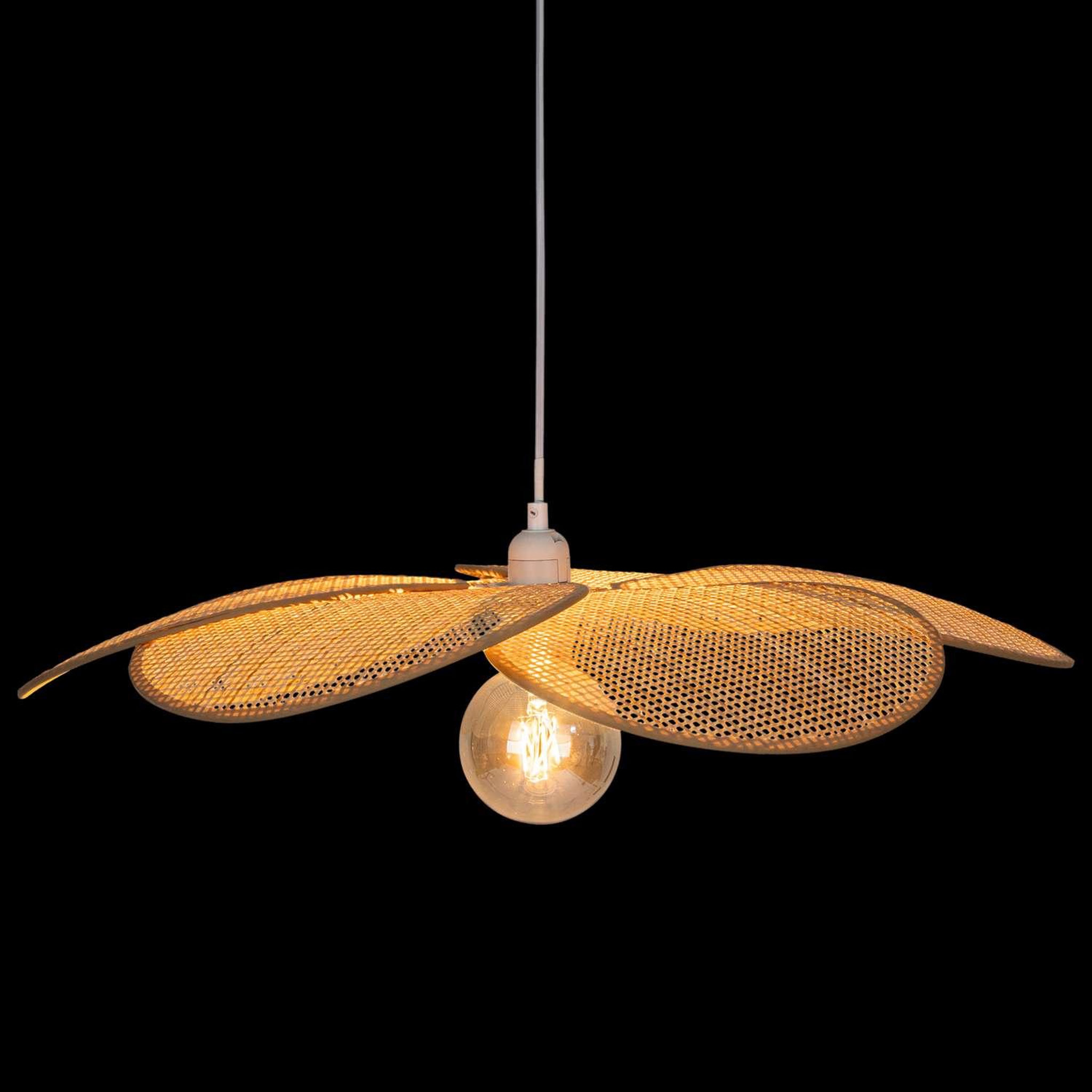 Voir la diapositive 4 : ATMOSPHERA Suspension en bois et acier petales - diam 62 cm - beige