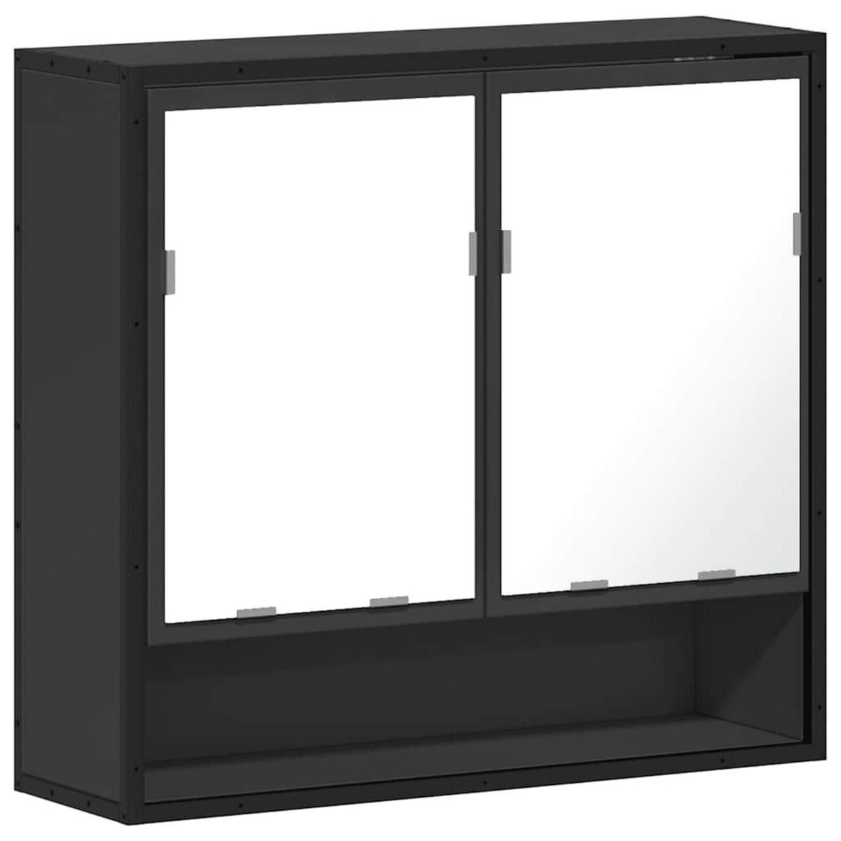 VIDAXL Armoire a miroir de salle de bain noir bois d'ingenierie