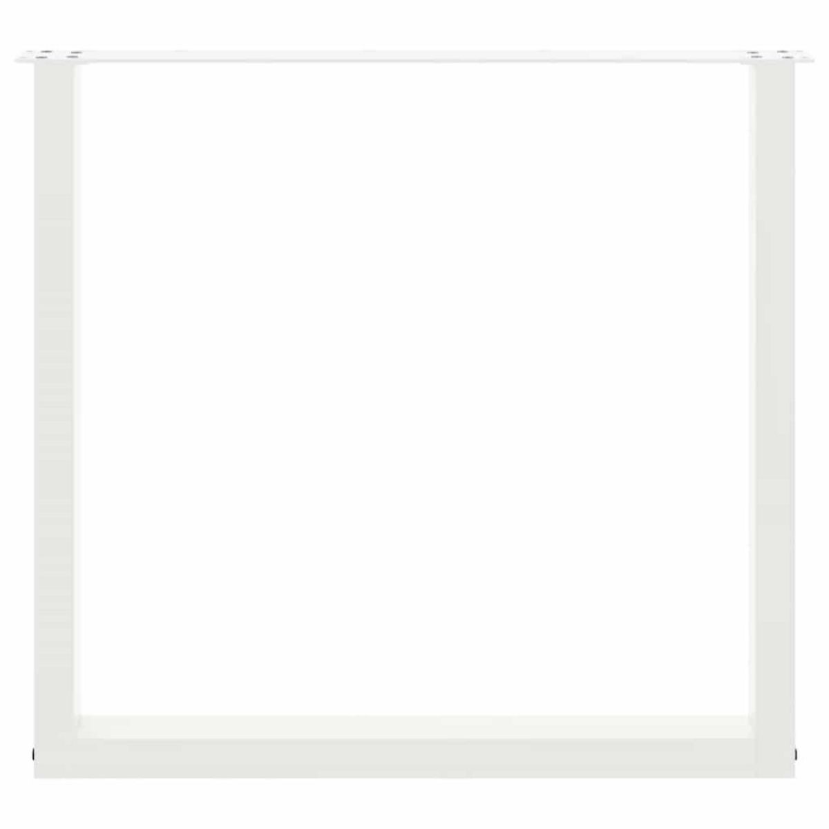 VIDAXL Pieds de table a manger forme de U 2 pcs blanc 80x(72-73) cm