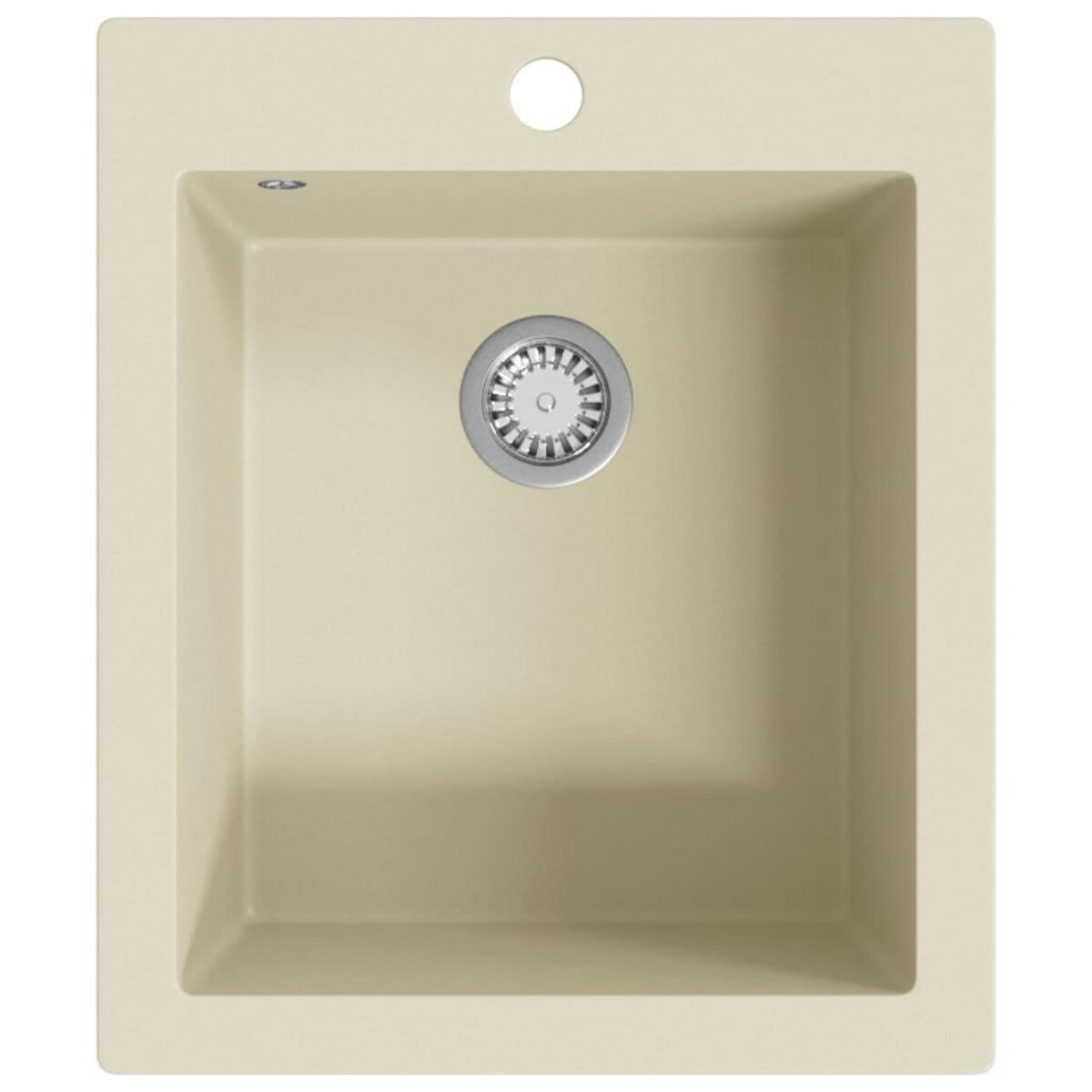 VIDAXL Evier de cuisine Granit Seul lavabo Beige