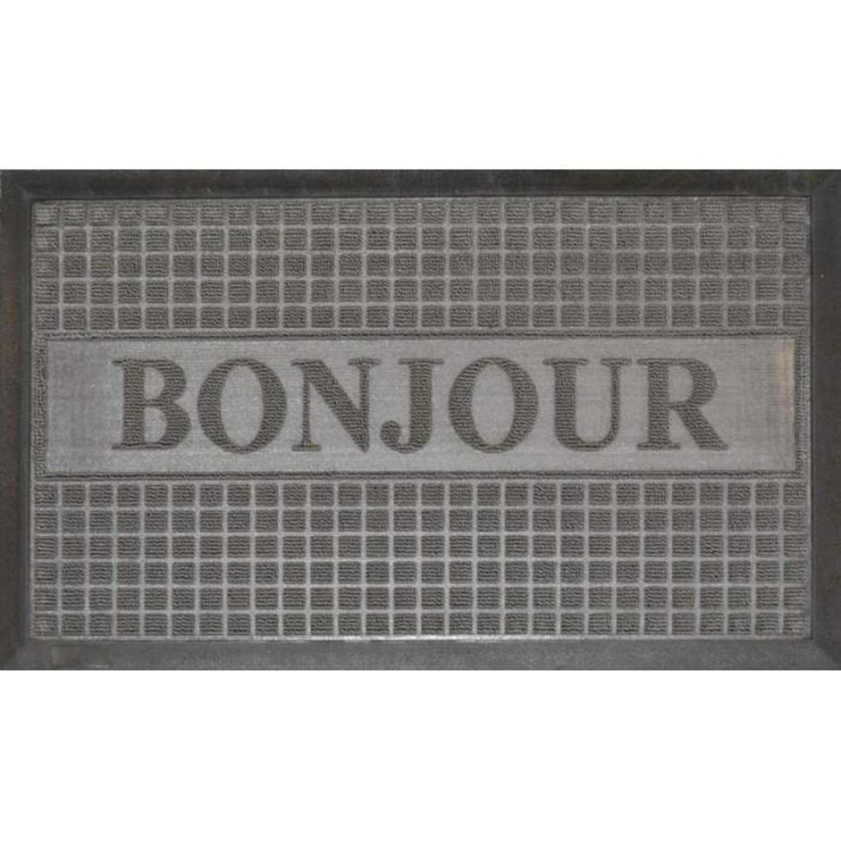 Paris Prix Tapis d'Entrée  Bonjour  45x75cm Gris
