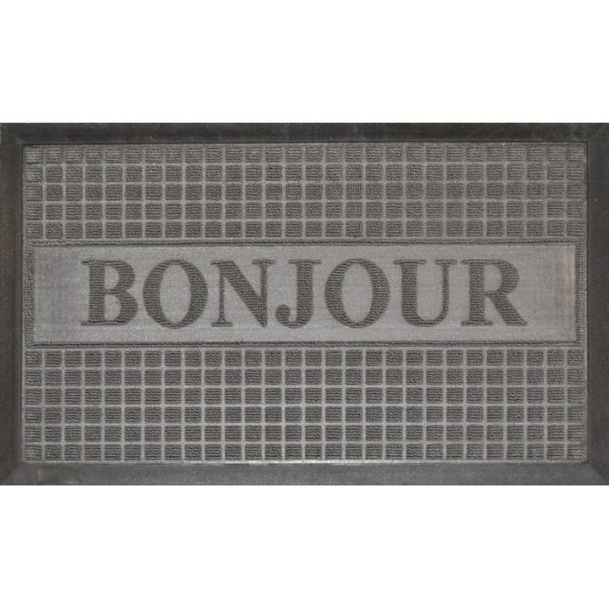 Paris Prix Tapis d'Entrée  Bonjour  45x75cm Gris
