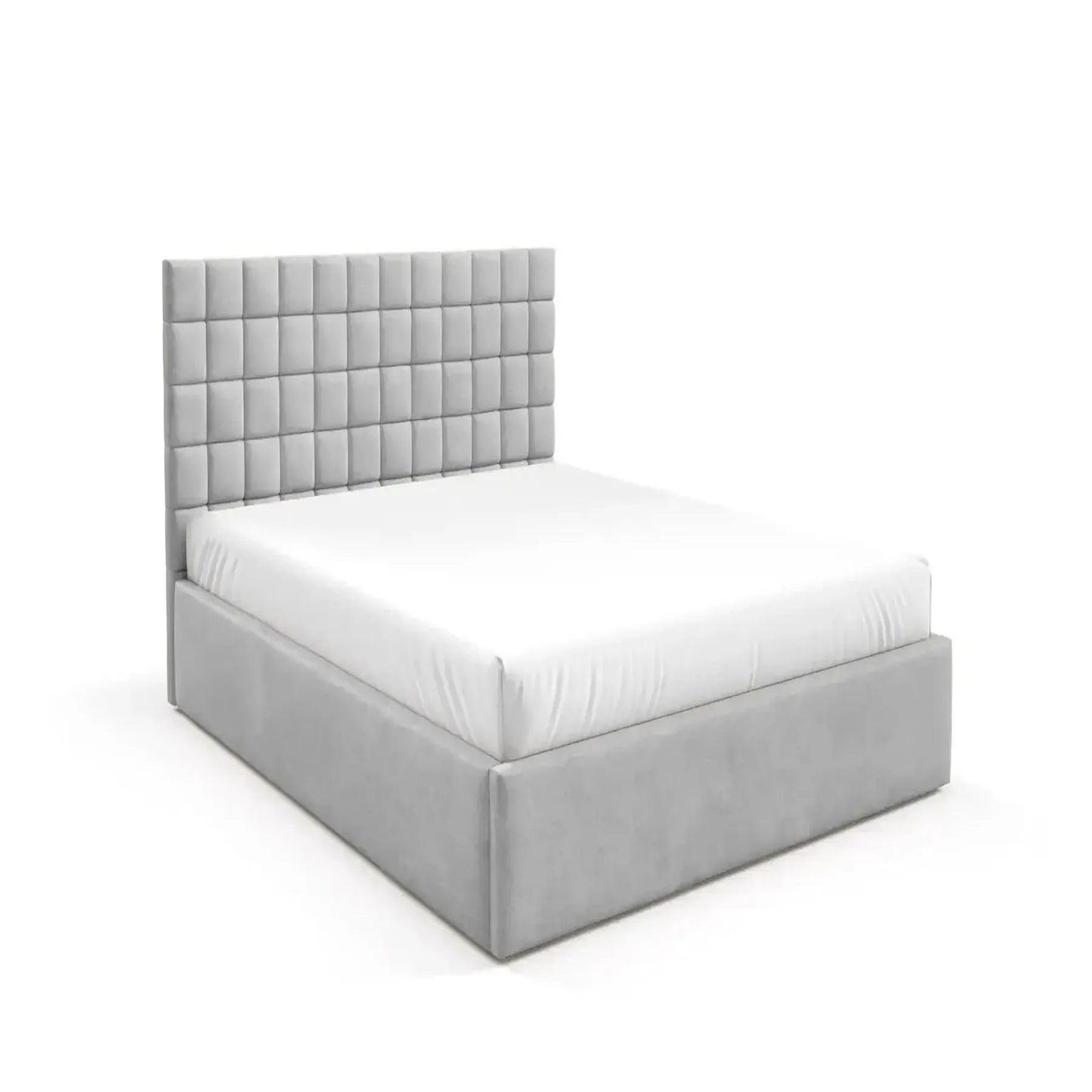 Voir la diapositive 1 : CASANOVA PARIS Thelma - lit coffre tissu velours gris clair
