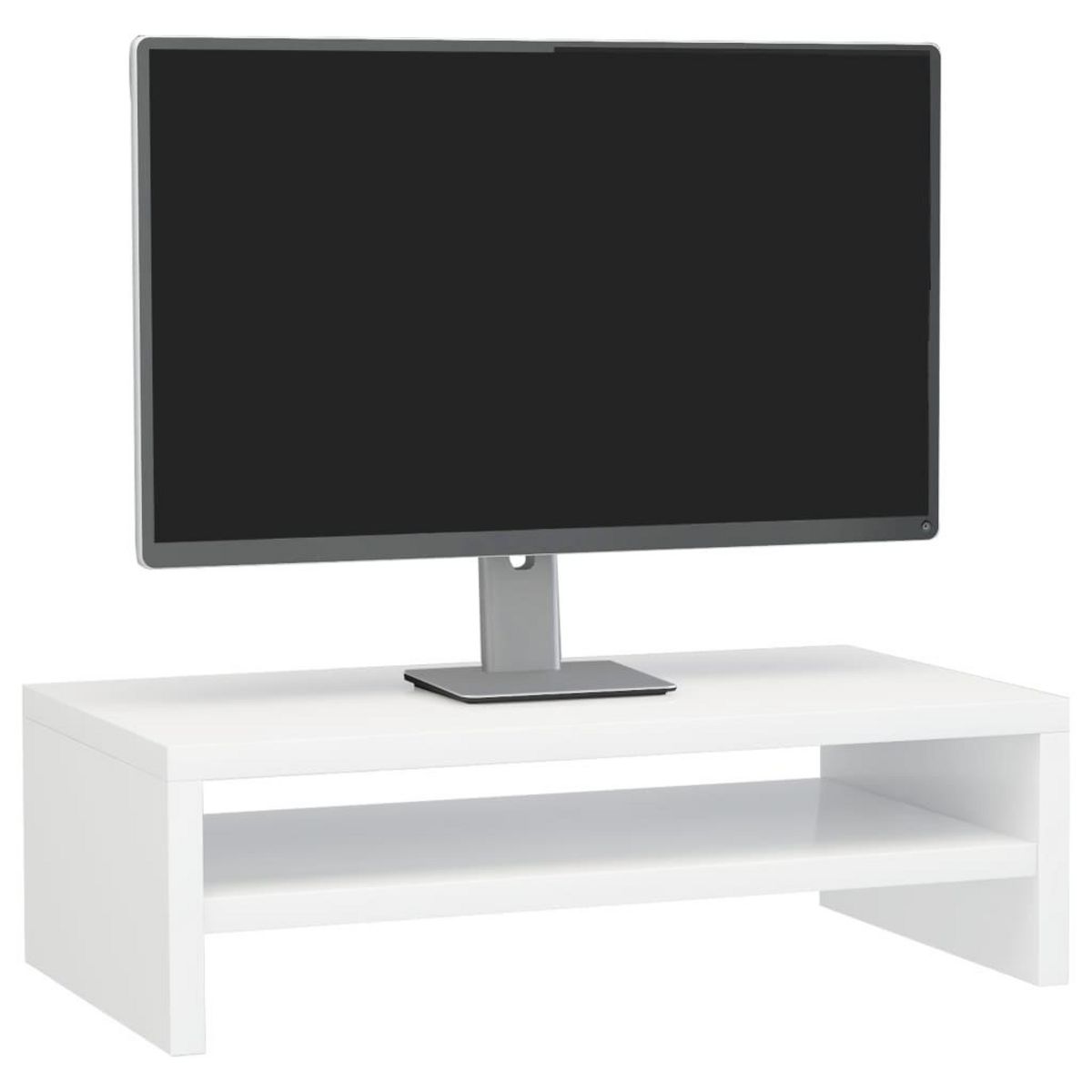 VIDAXL Support de moniteur Blanc brillant 42x24x13cm Bois d'ingenierie