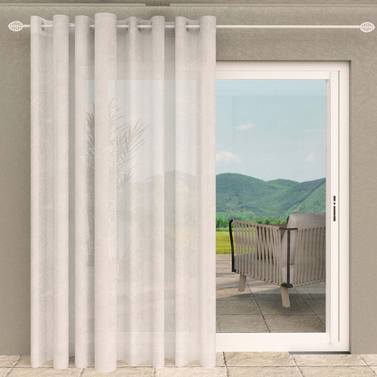 SOLEIL D'OCRE Voilage à oeillets spécial baie vitrée 280x250 cm CELIA, par Soleil d'Ocre