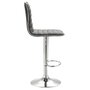 IDIMEX Lot de 2 tabourets de bar ROCA chaise haute droite pour cuisine/comptoir, réglable en hauteur et pivotante, en synthétique gris