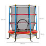 Voir la diapositive 3 : HOMCOM Trampoline de jardin enfant Ø 1,65 × 1,62H m filet de sécurité porte zipée couvre-ressorts + 6 poteaux rembourrés inclus rouge bleu noir