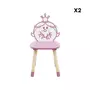 SWEEEK Table pour enfant avec pot à crayon + 2 chaises Madame Princesse + 2 chaises Monsieur Heureux