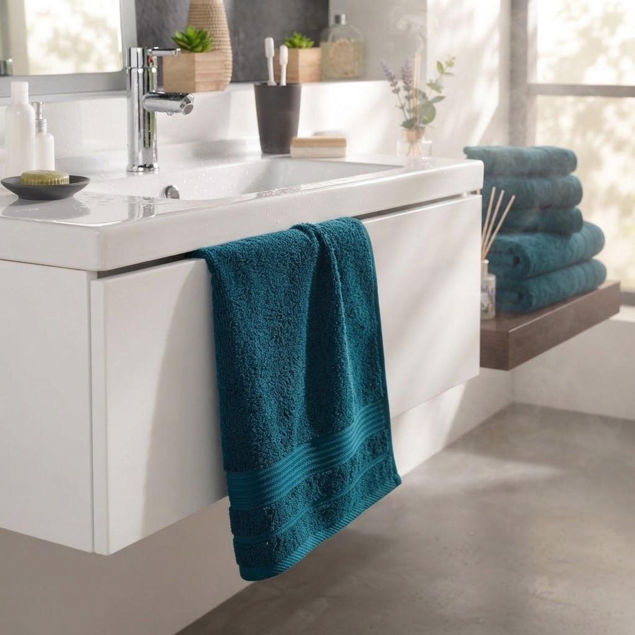 Voir la diapositive 5 : Eden Serviette de toilette en coton tendresse