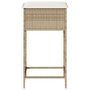 Voir la diapositive 5 : VIDAXL Tabourets de bar jardin avec coussins lot de 2 beige poly rotin