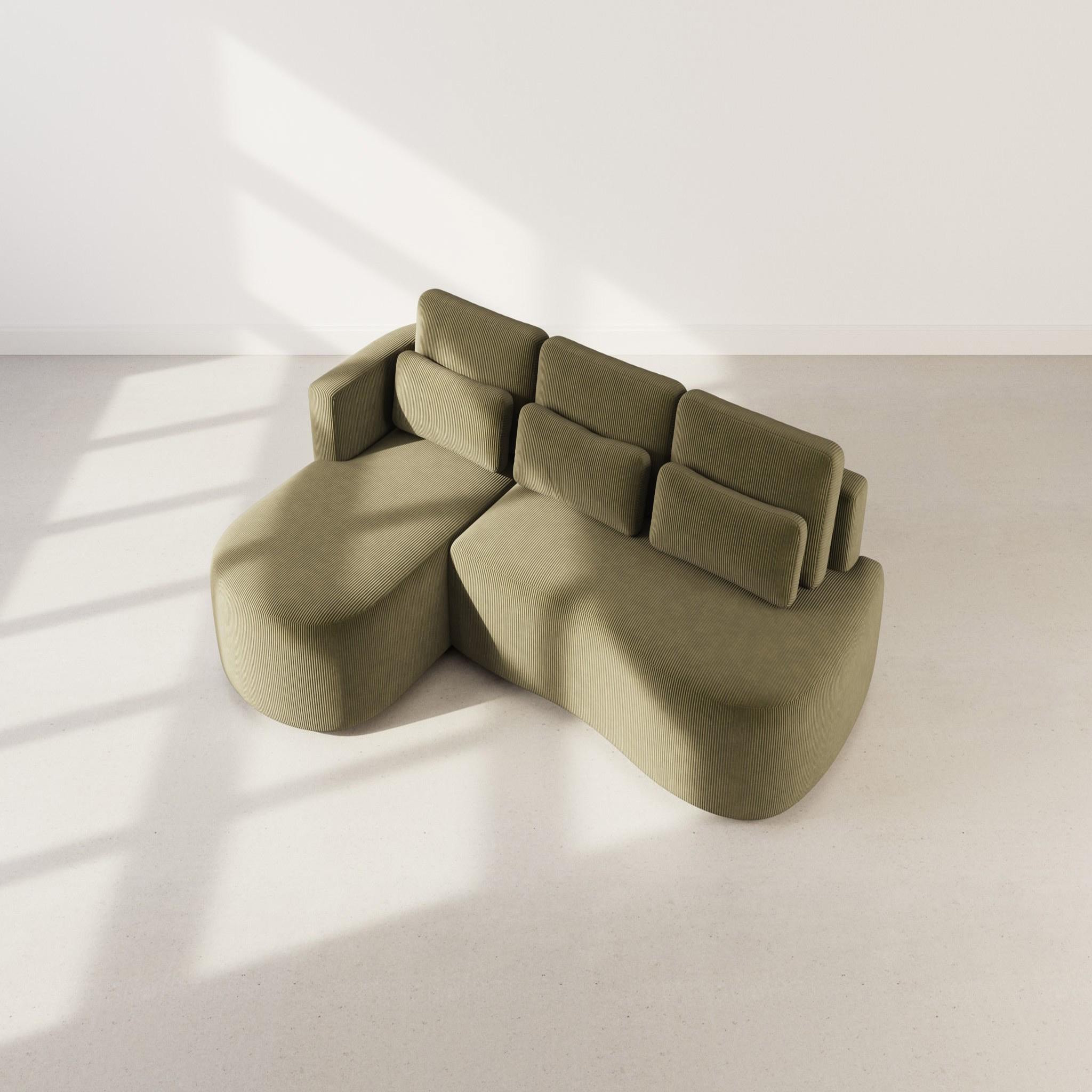 Voir la diapositive 6 : BEST MOBILIER Mahina - canapé d'angle gauche 4 places convertible avec coffre en velours côtelé