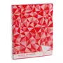 AUCHAN Cahier à spirale 24x32cm 180 pages petits carreaux 5x5 rouge motif triangles