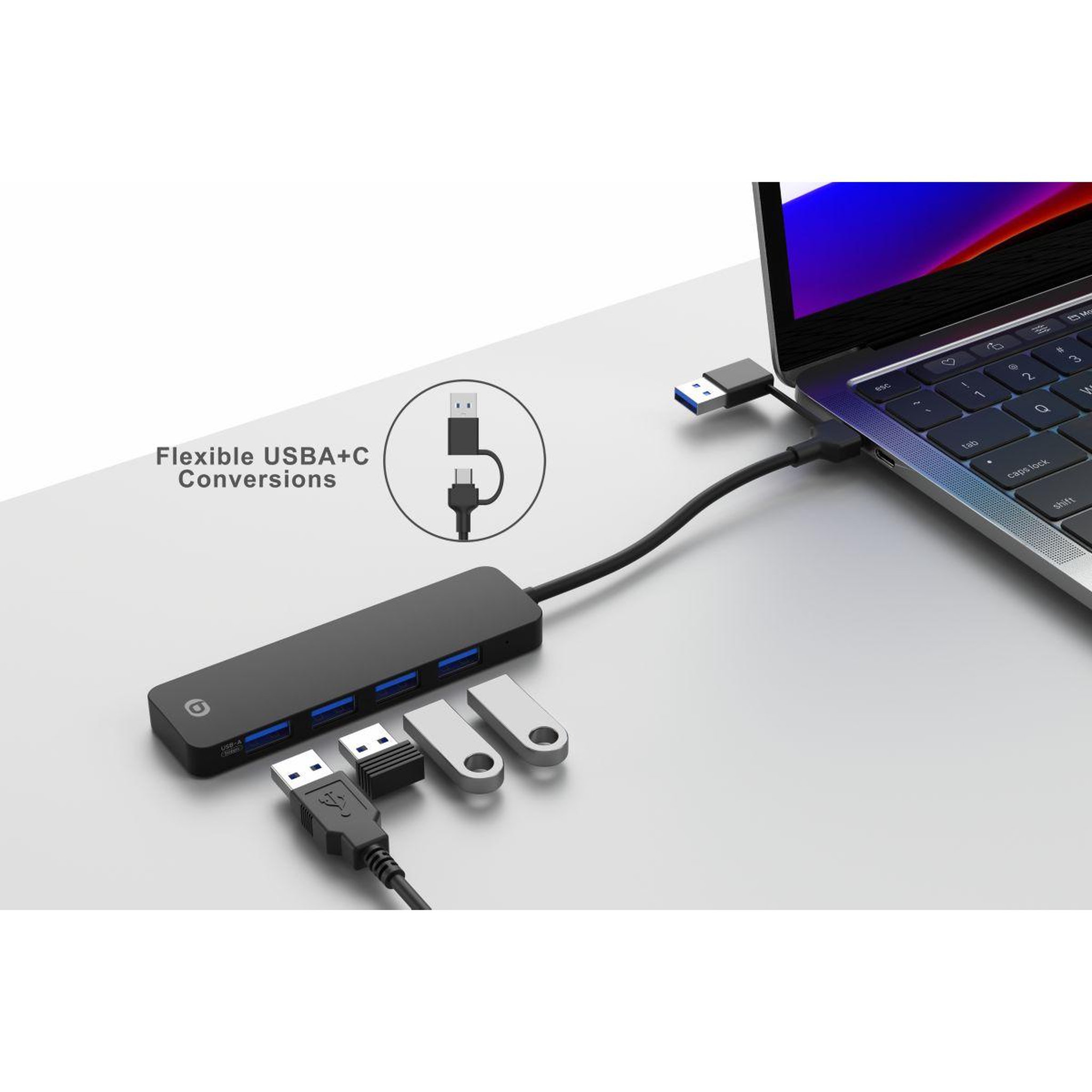 Voir la diapositive 4 : ESSENTIEL B Hub usb c cable usb-a - usb-c / 4 ports usb-a 3.0
