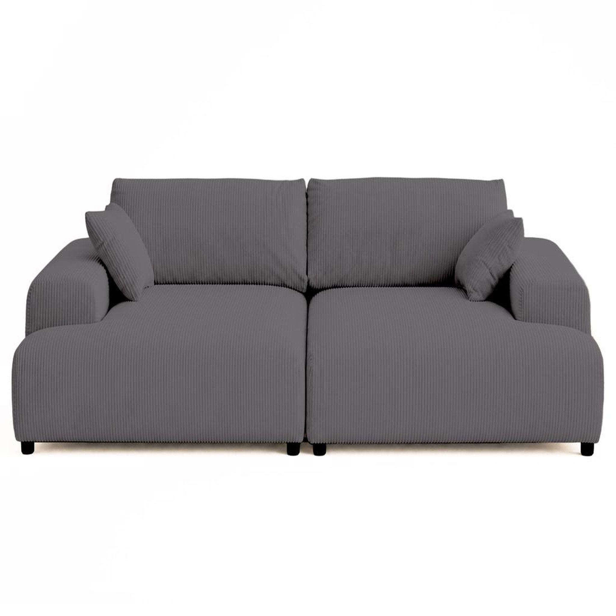 Voir la diapositive 1 : LISA DESIGN Garance - canapé droit 4 places double méridienne - assise profonde - en velours côtelé