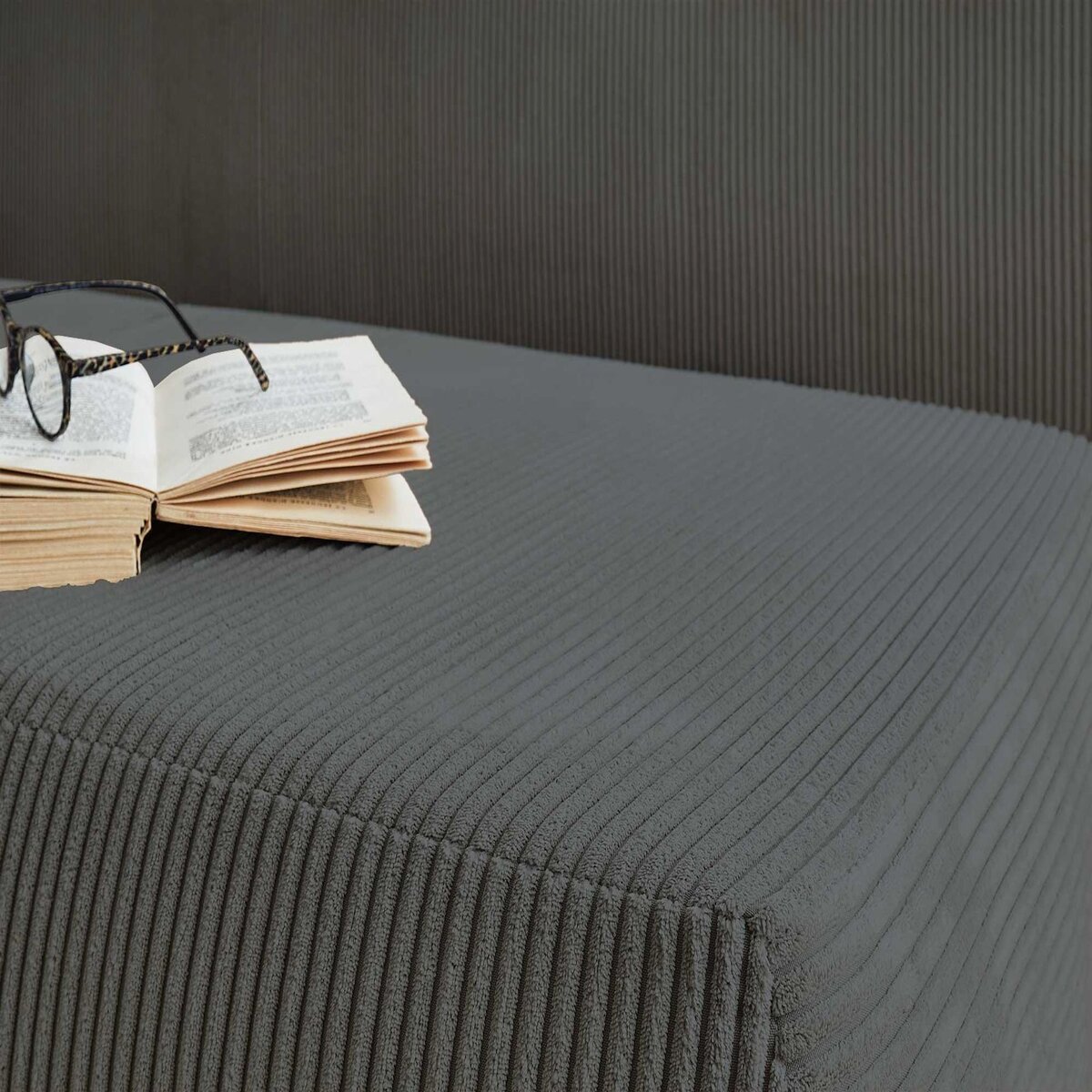 BEST MOBILIER Cristal - canapé 3 places - convertible avec coffre - en velours côtelé