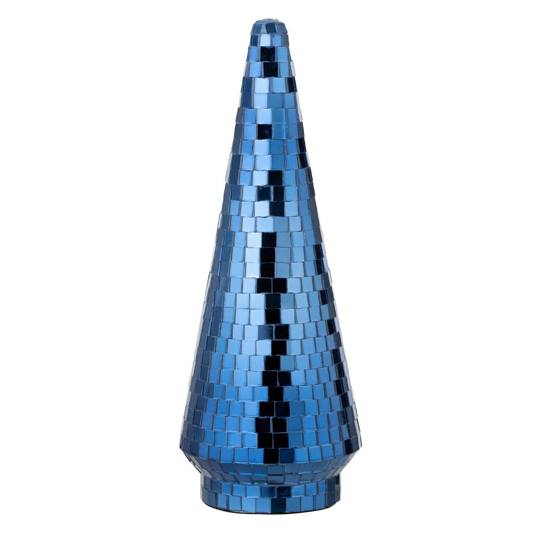J-LINE Arbre disco en verre  miroir  33cm bleu