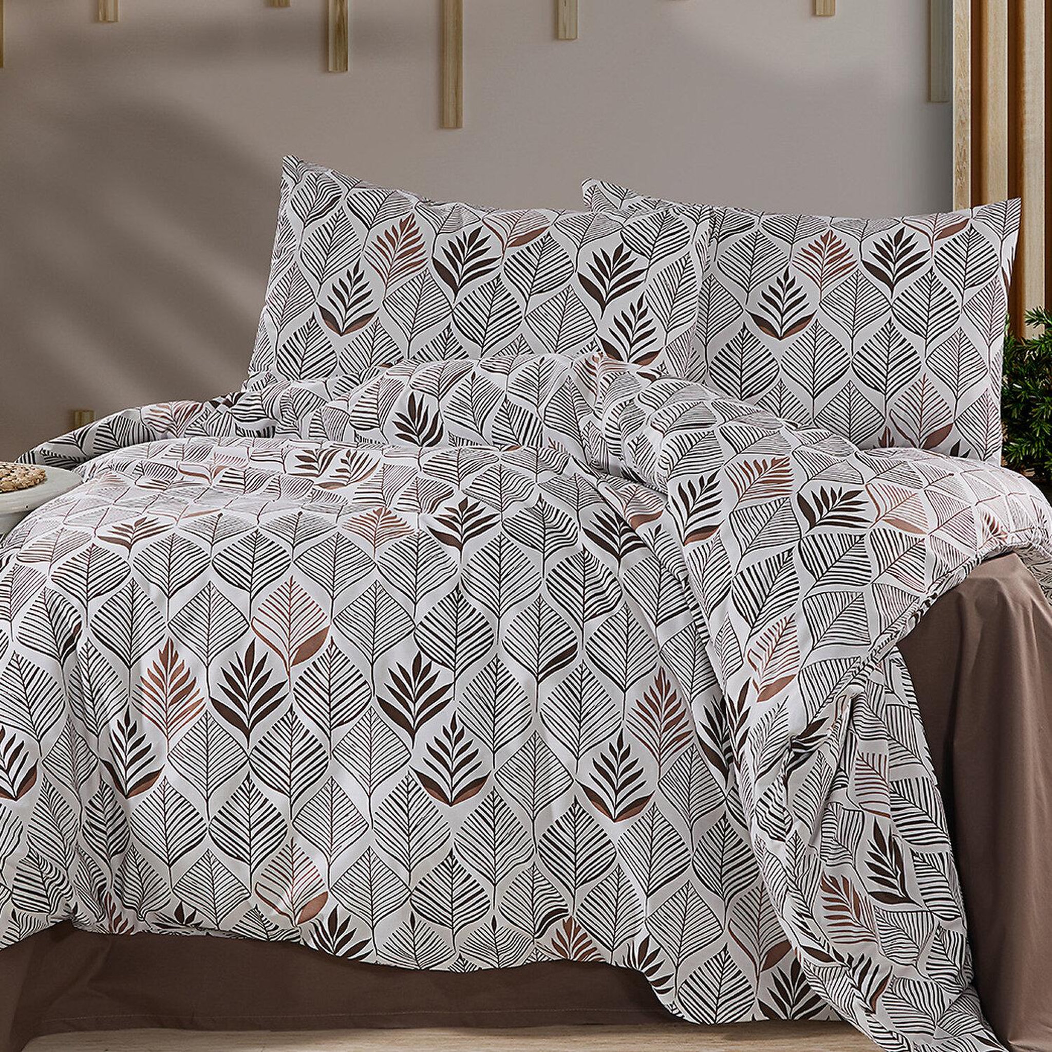 Voir la diapositive 2 : Home collection Parure housse de couette 100% coton 57 fils imprimé - lignora