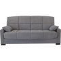 Voir la diapositive 1 : MARKET24 Canapé clic clac 3 places - Gris clair - Matelas 14 cm - 130 x 190 cm - MEGAN
