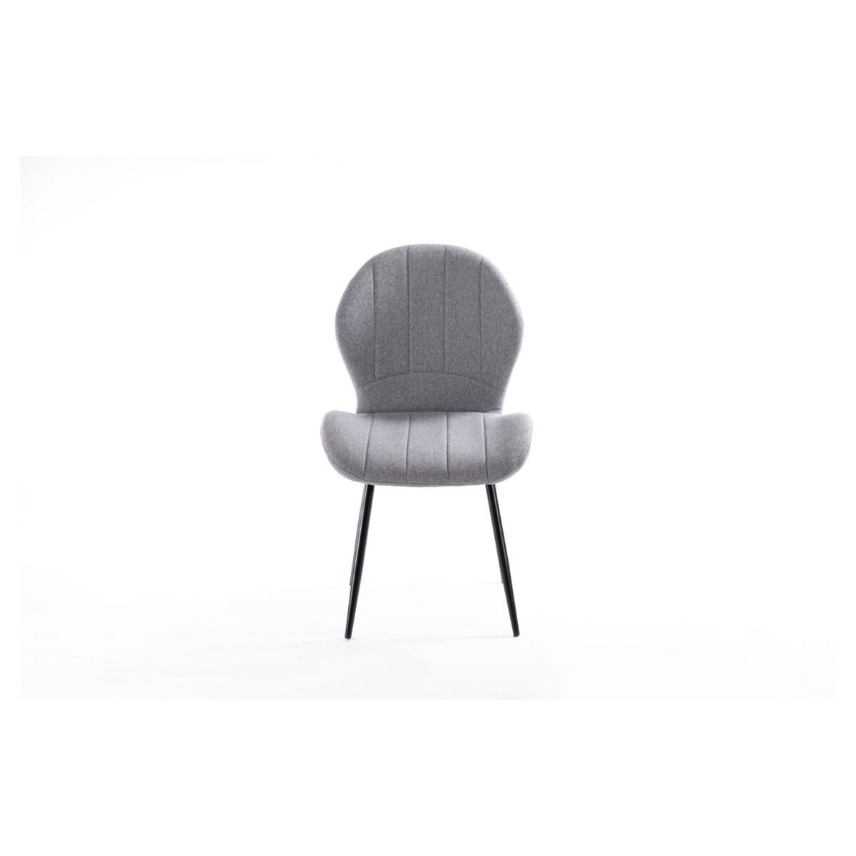 Lot de 2 chaises arrondies pieds métal noir LINE