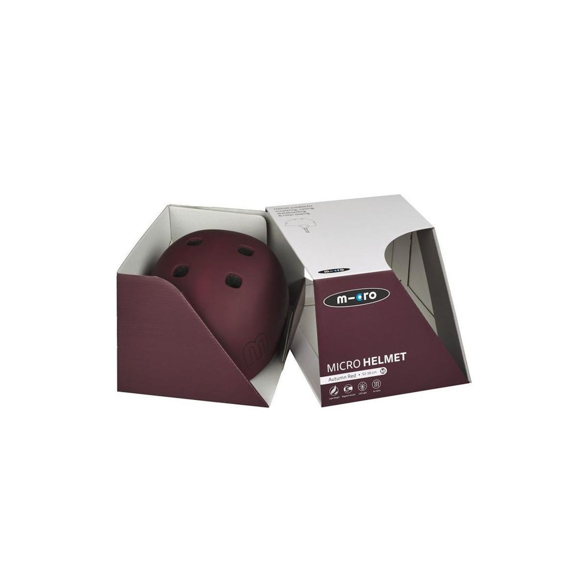 Micro Mobility Casque Rouge Automne lumière LED intégrée Taille M