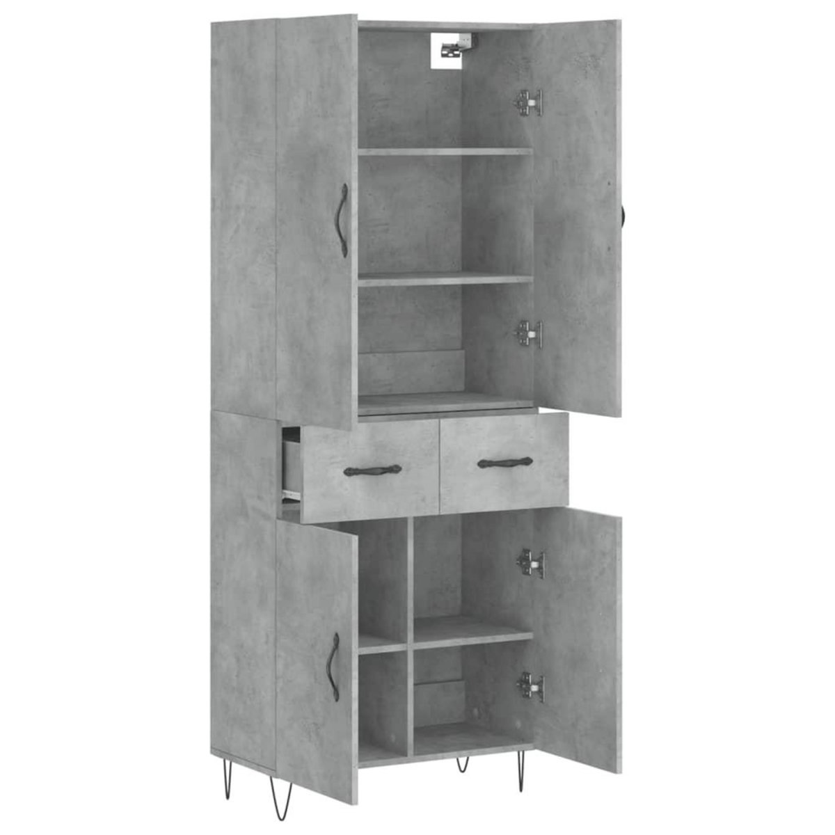 VIDAXL Buffet haut Gris beton 69,5x34x180 cm Bois d'ingenierie