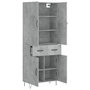 Voir la diapositive 4 : VIDAXL Buffet haut Gris beton 69,5x34x180 cm Bois d'ingenierie