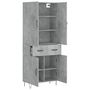 Voir la diapositive 4 : VIDAXL Buffet haut Gris beton 69,5x34x180 cm Bois d'ingenierie