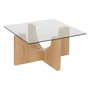 Voir la diapositive 1 : ATMOSPHERA Table basse carrée en bois et verre ETINI - Beige