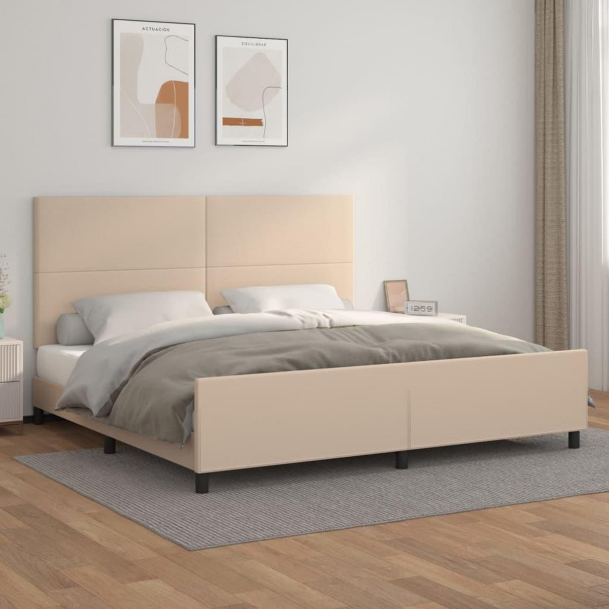 VIDAXL Cadre de lit sans matelas cappuccino 200x200 cm similicuir