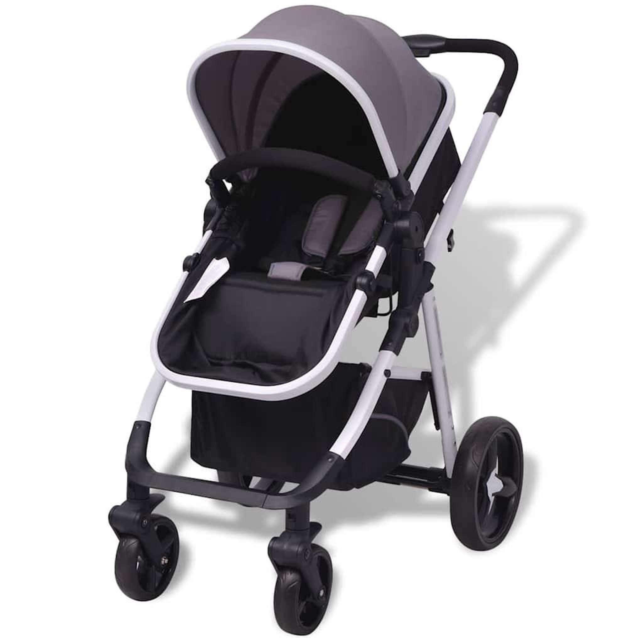 Voir la diapositive 4 : VIDAXL Poussette 3-en-1 Aluminium Gris et noir