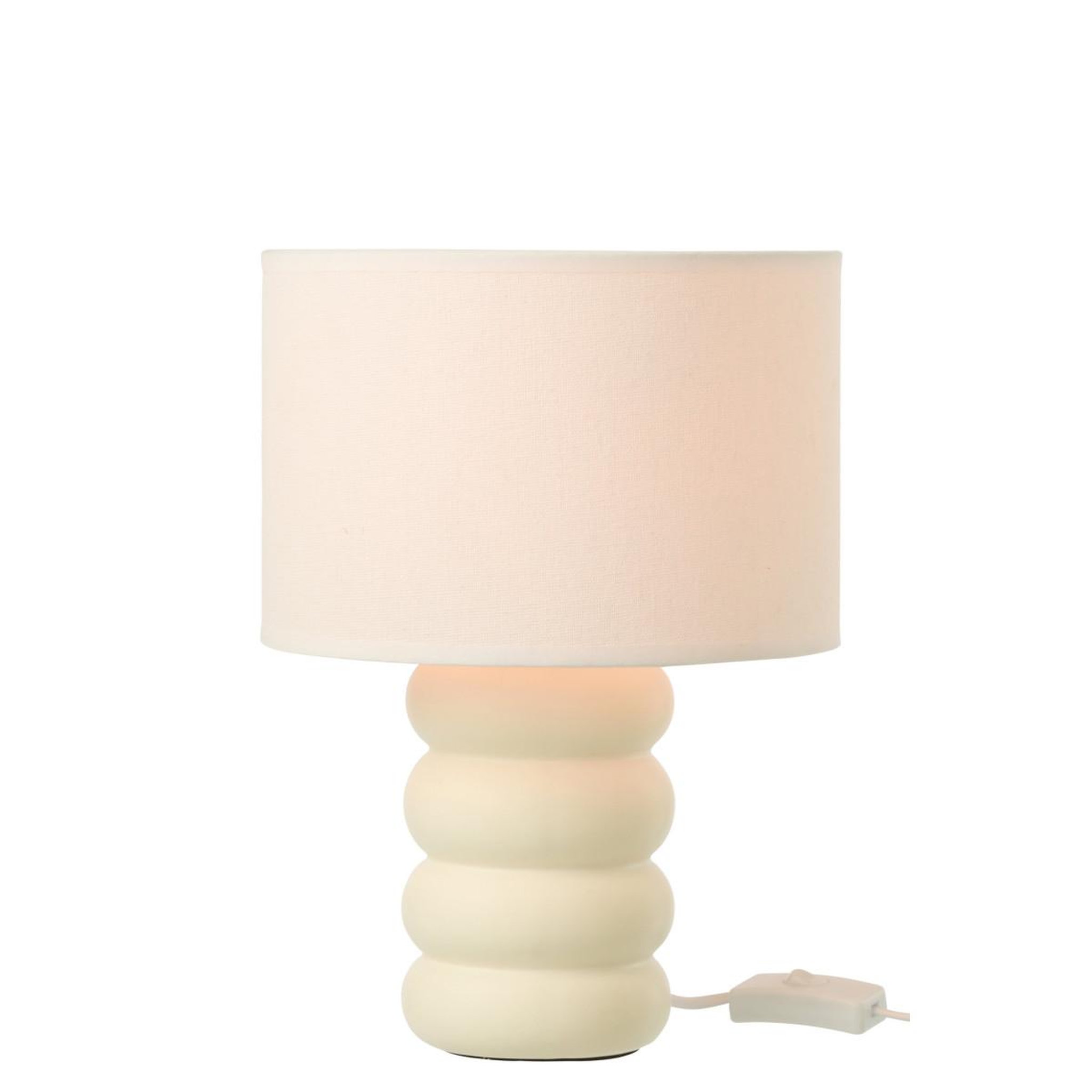 Voir la diapositive 2 : J-LINE Lampe à poser en céramique  eva  31cm blanc