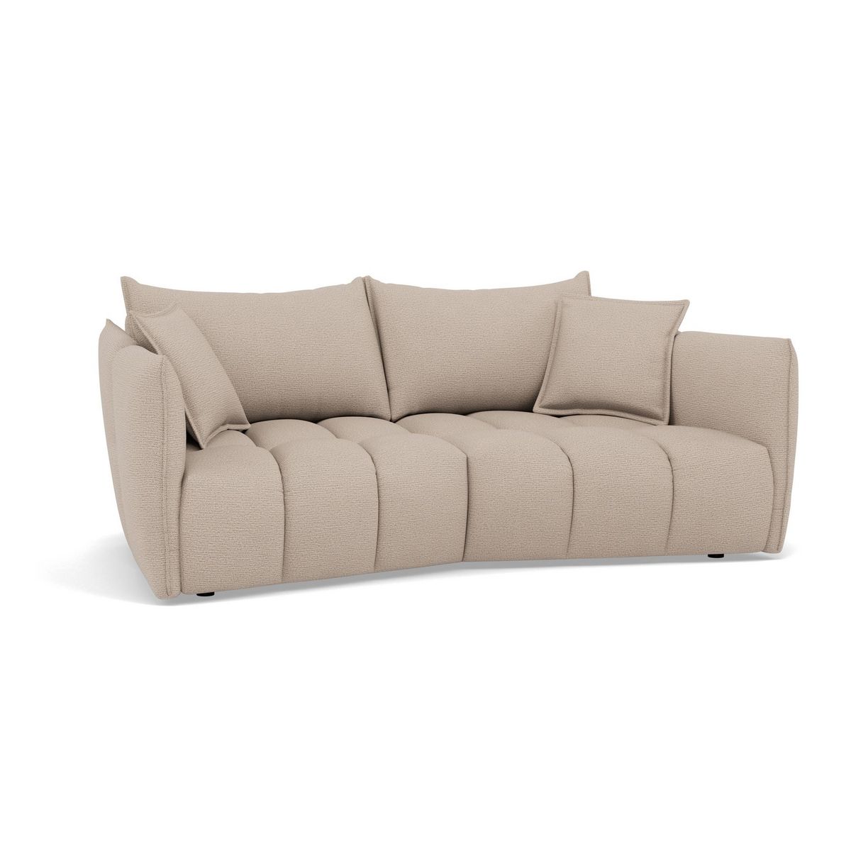 LISA DESIGN Cassiopee - canapé droit 3 places assise profonde en tissu texturé