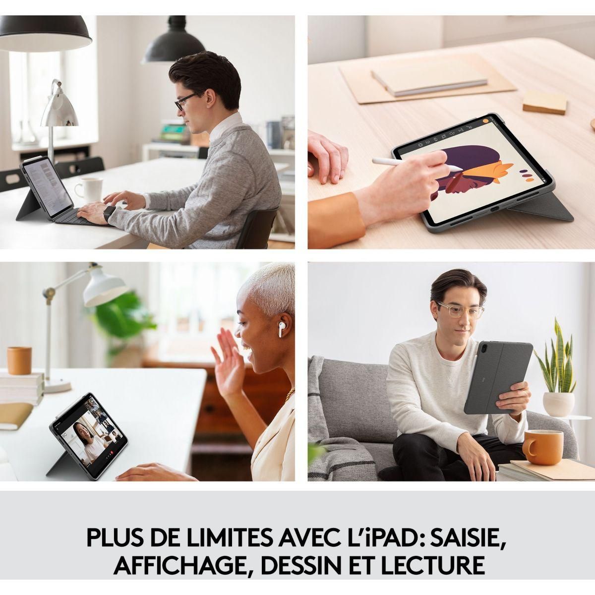 Logitech Etui Combo Touch IPAD Air 4/5ème Gen Gris
