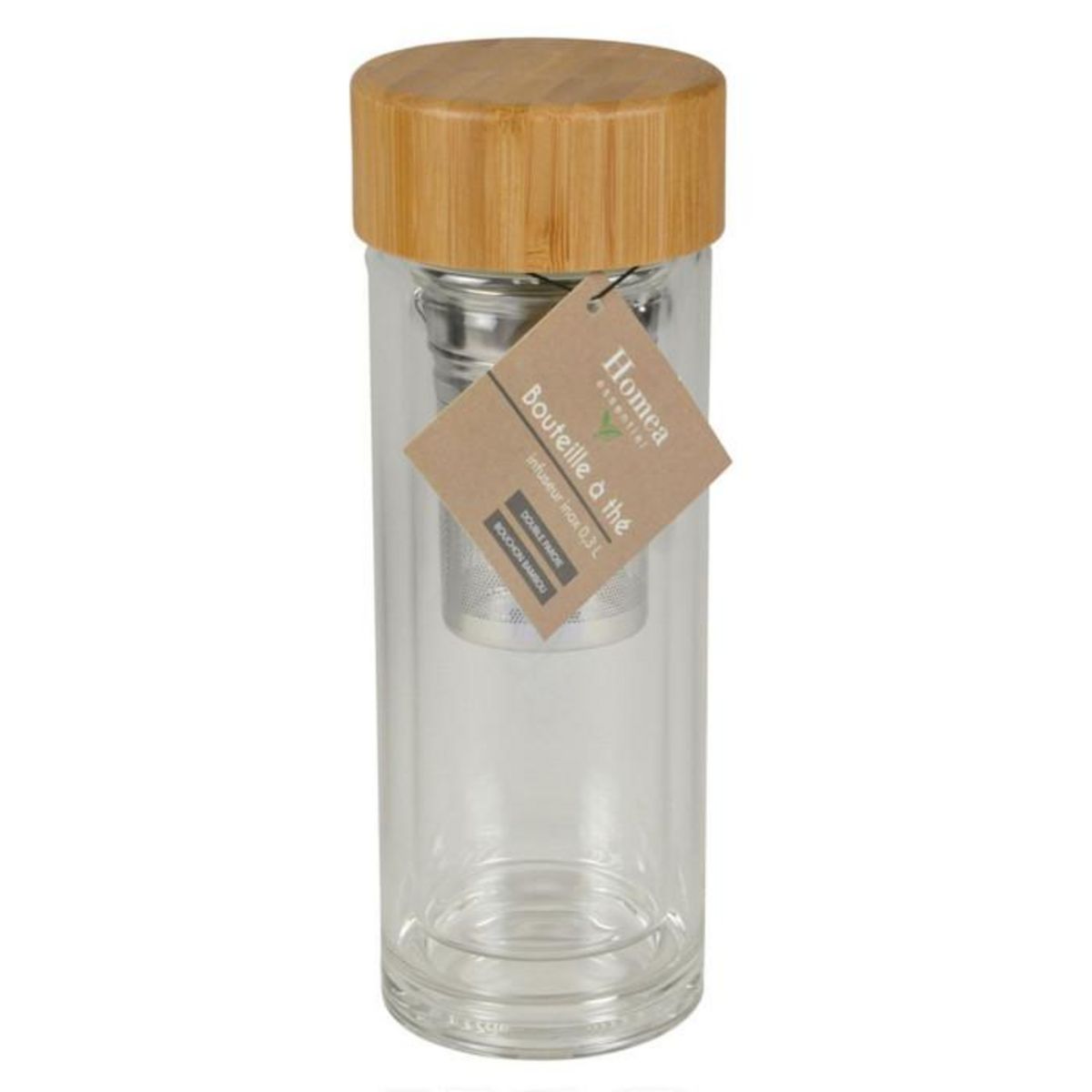 Paris Prix Bouteille à Thé & Infuseur  Double Paroi  0,3 Transparent