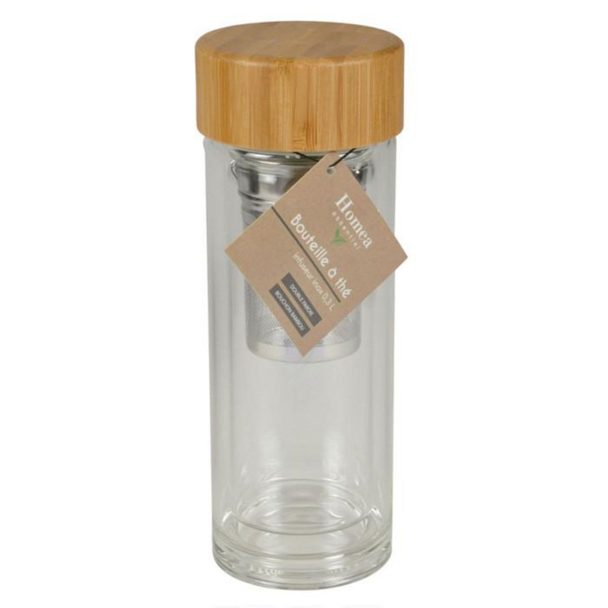Paris Prix Bouteille à Thé & Infuseur  Double Paroi  0,3 Transparent