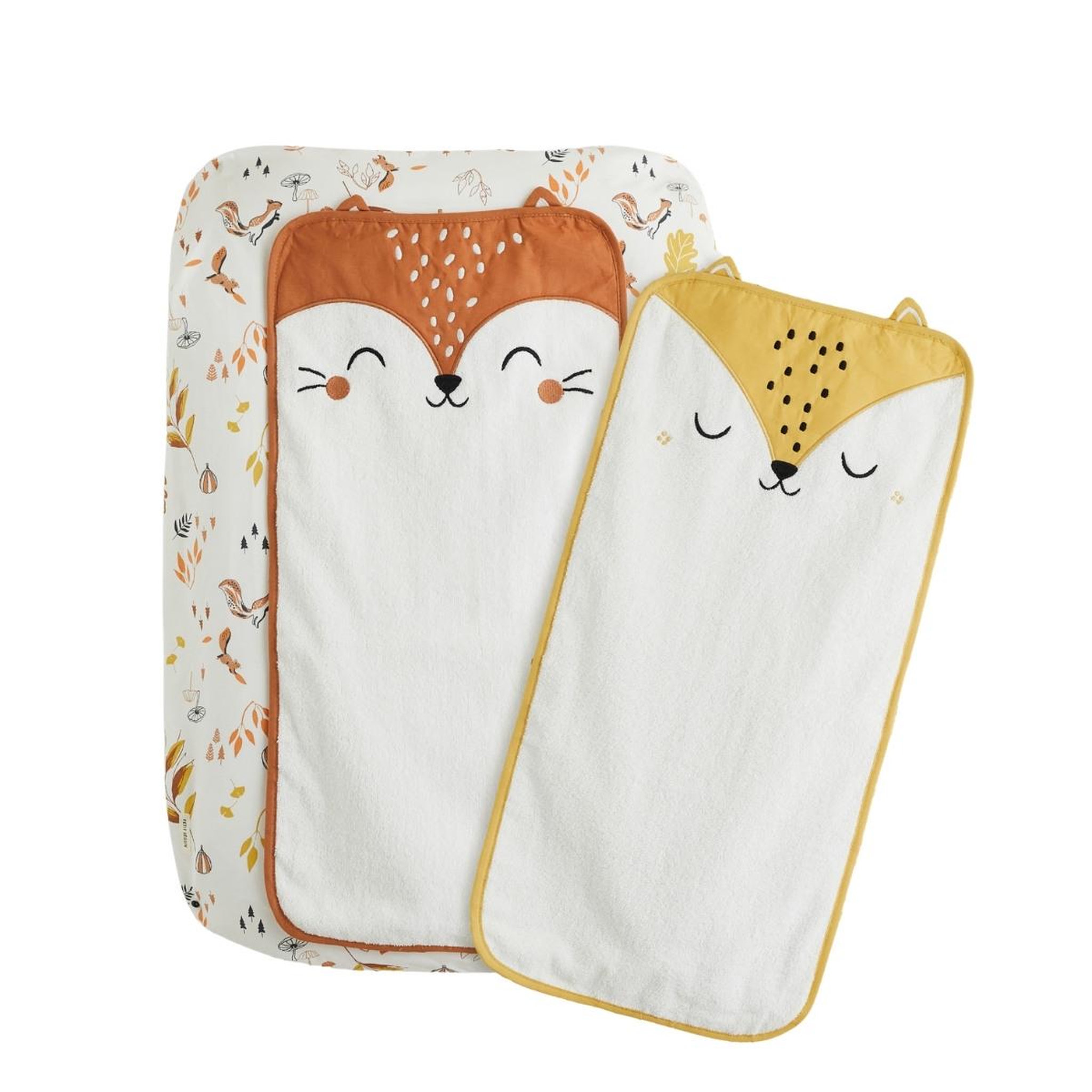Petit Béguin Housse de matelas à langer + 2 tapis de change merlin. Coloris disponibles : Beige
