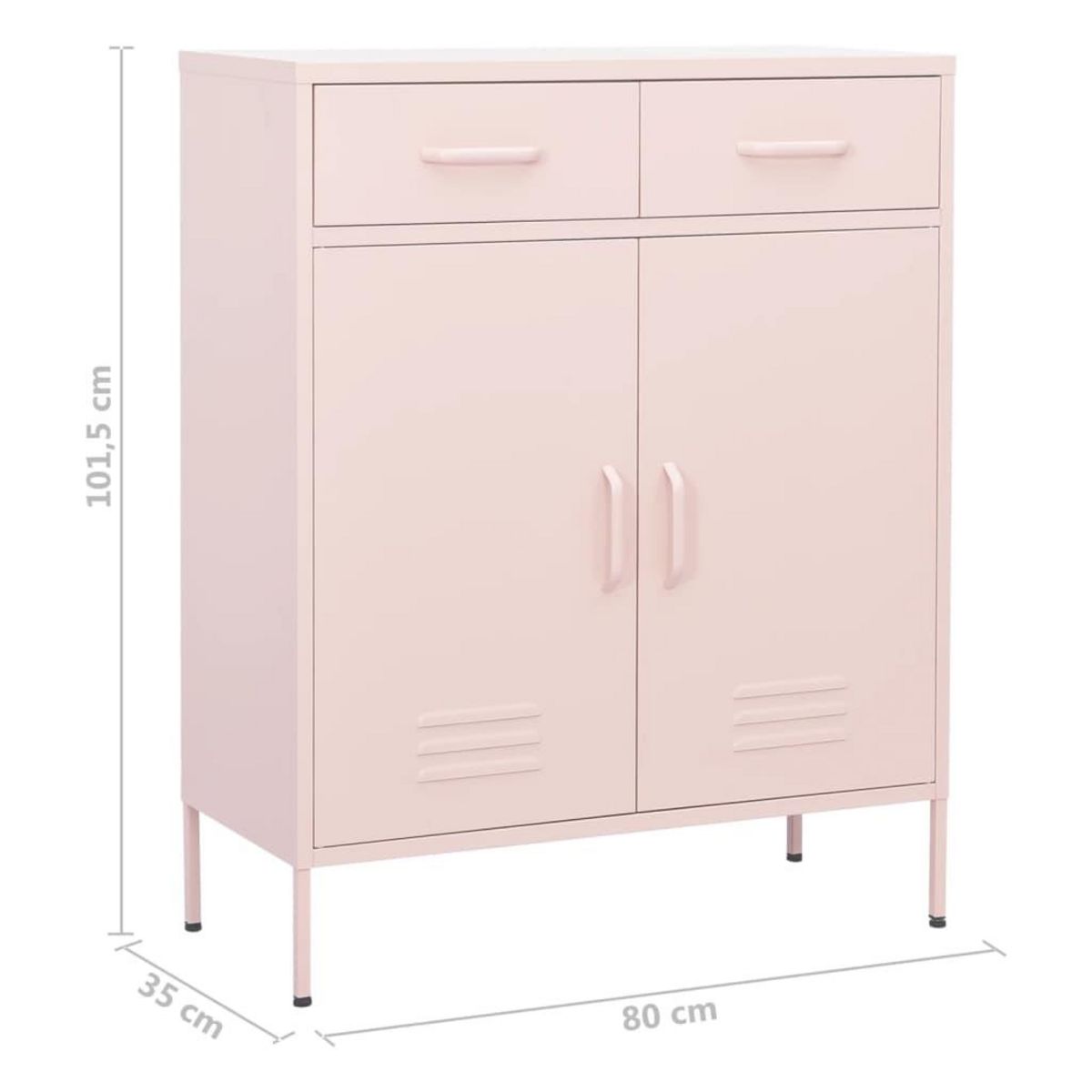 VIDAXL Armoire de rangement Rose 80x35x101,5 cm Acier