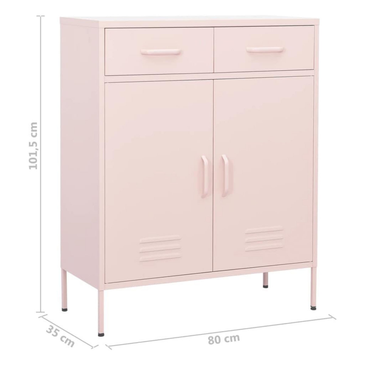 VIDAXL Armoire de rangement Rose 80x35x101,5 cm Acier