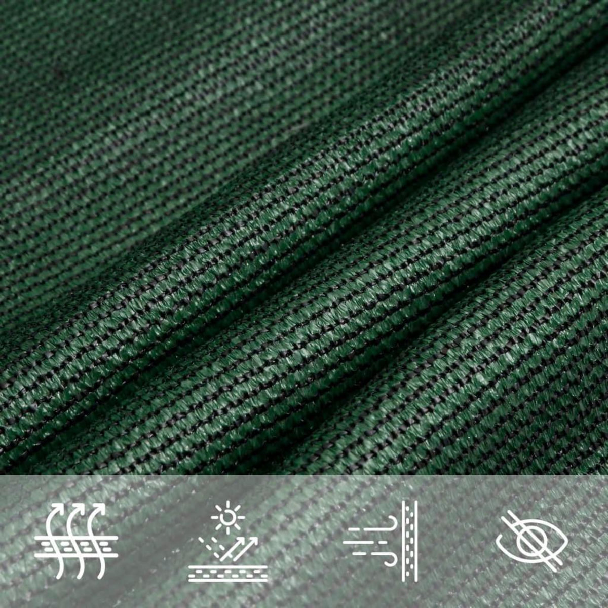 VIDAXL Voile d'ombrage 160 g/m^2 Vert fonce 3,6x3,6 m PEHD
