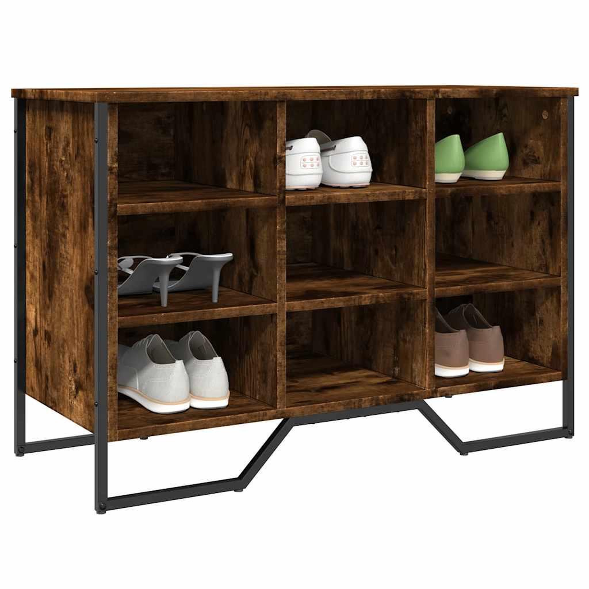 VIDAXL Armoire a chaussures chene fume 90x38x61,5 cm bois d'ingenierie