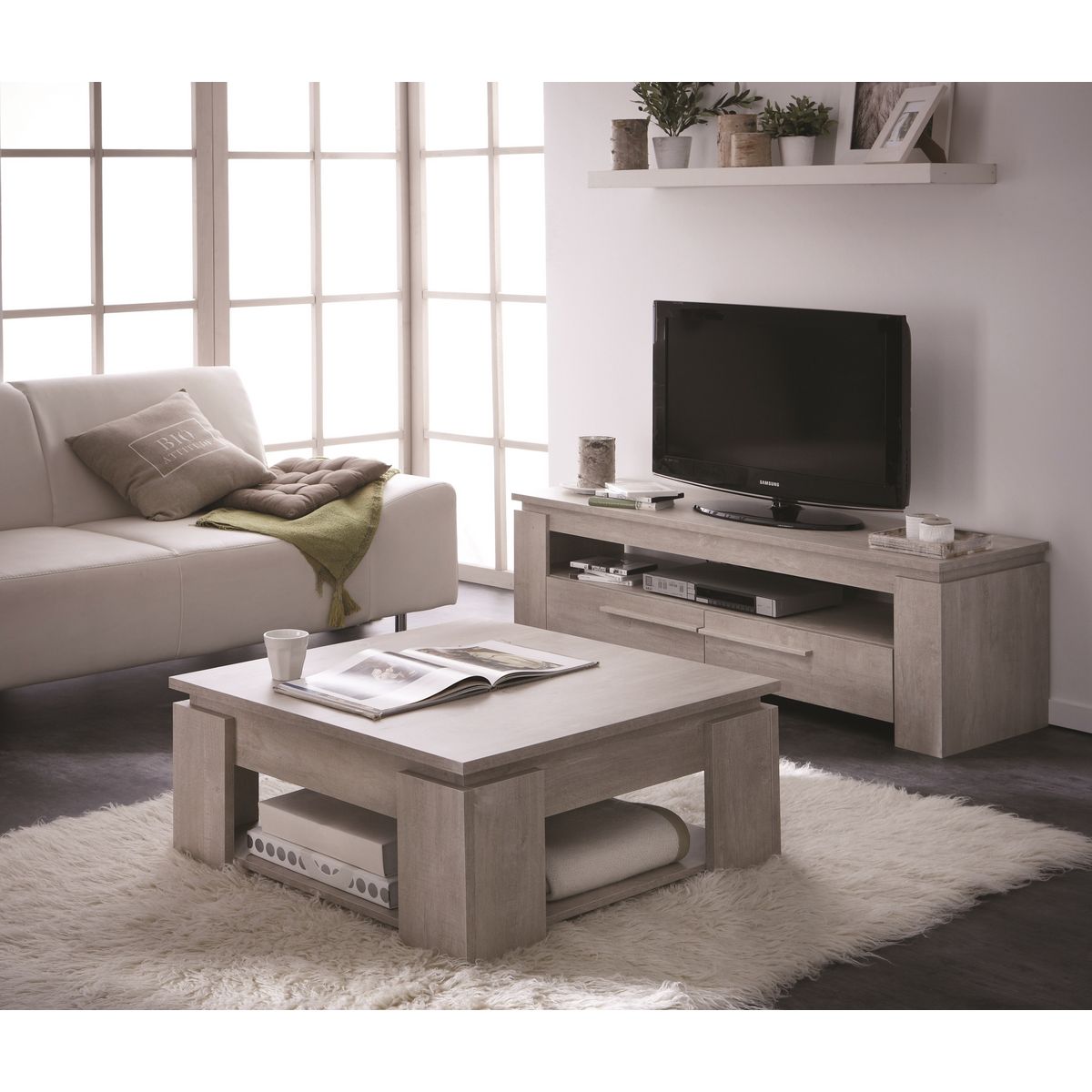 Ensemble meuble TV + Table basse SEGURO