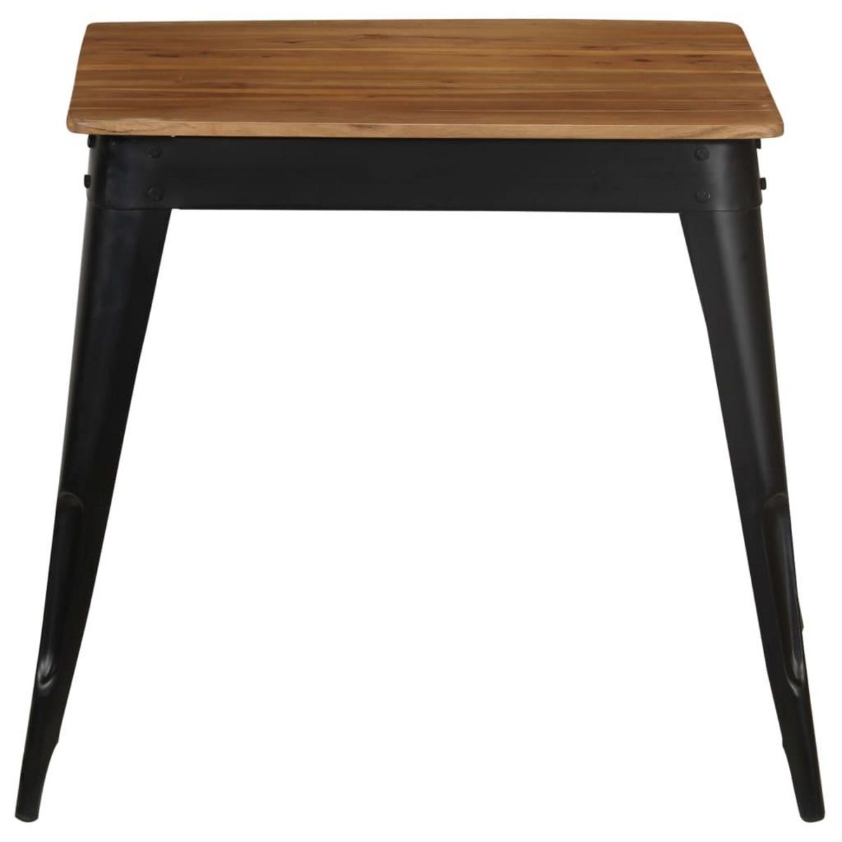 VIDAXL Table a manger Bois d'acacia massif et acier 75x75x76 cm