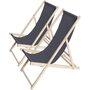 Voir la diapositive 1 : Habitat et Jardin Lot de 2 transats en bois  Chilienne  - 107 x 56.5 x 81 cm - Gris
