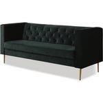 Habitat et Jardin Canapé fixe en velours  Bruce  - 196 x 76 x 82 cm - 3 places - Vert foncé