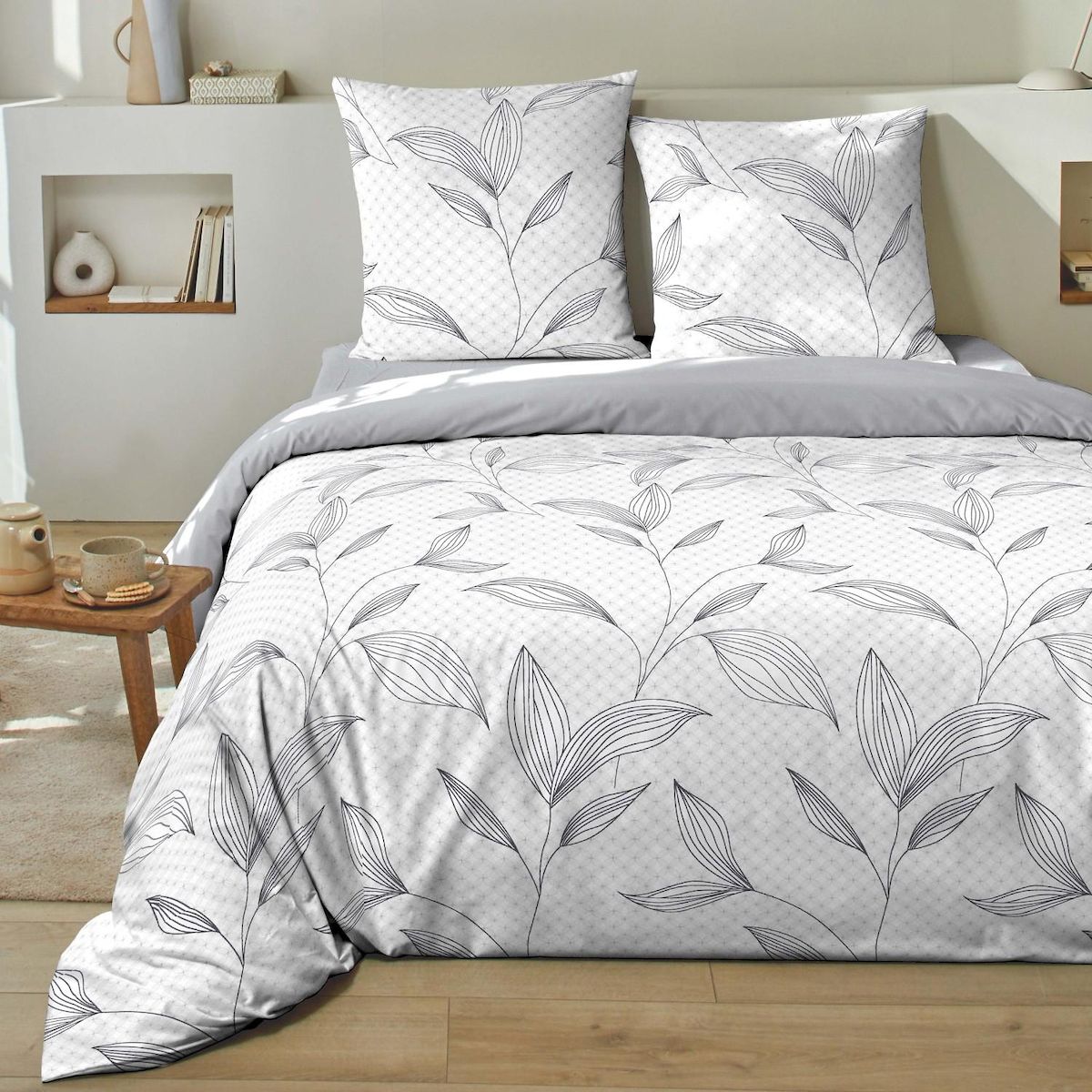 Home collection Parure housse de couette 100 %coton 51 mikano