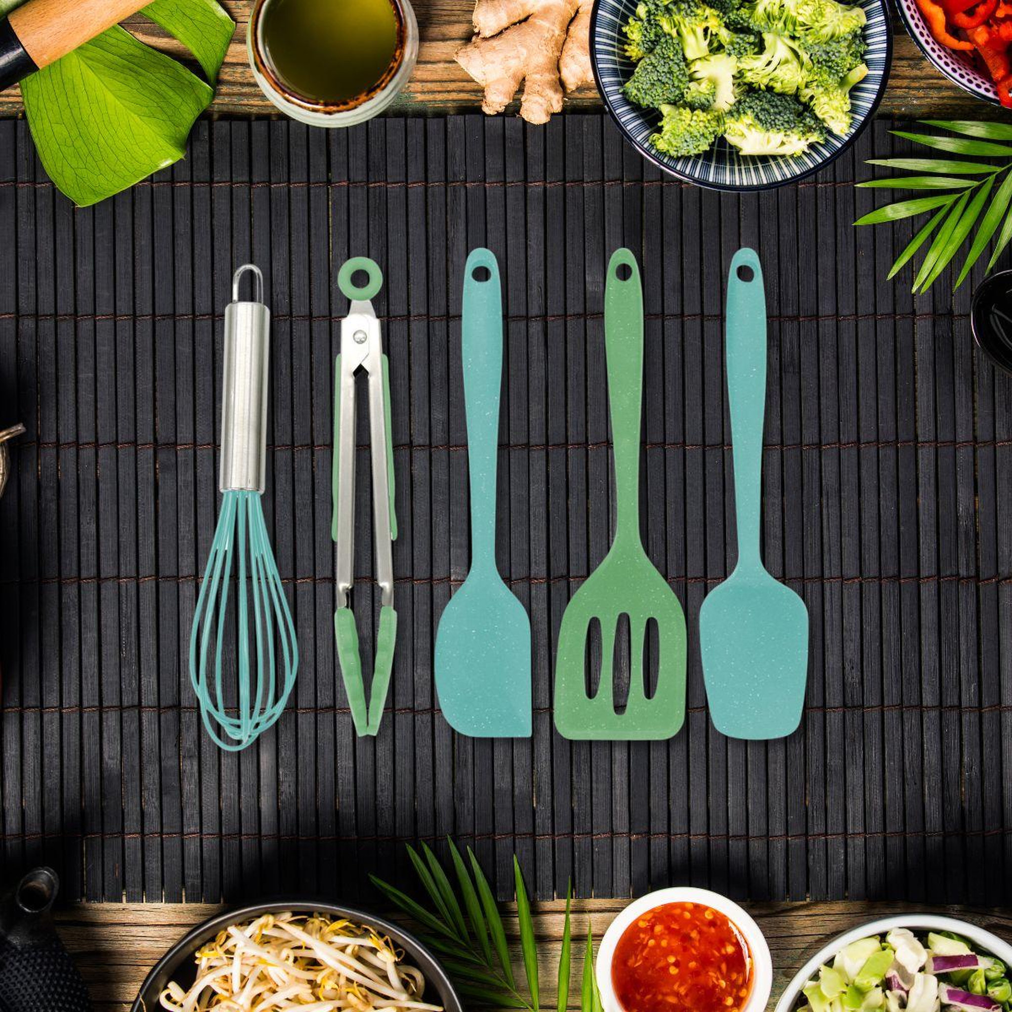 Voir la diapositive 2 : Fackelmann 5 ustensiles de cuisine pour enfants en silicone fackelmann mini monster